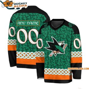 San Jose Sharks Special Stpatricks Day Design Hockey Jersey