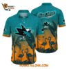 San Jose Sharks Tropical Flamingo Pattern Summer Hawaiian Shirt 1