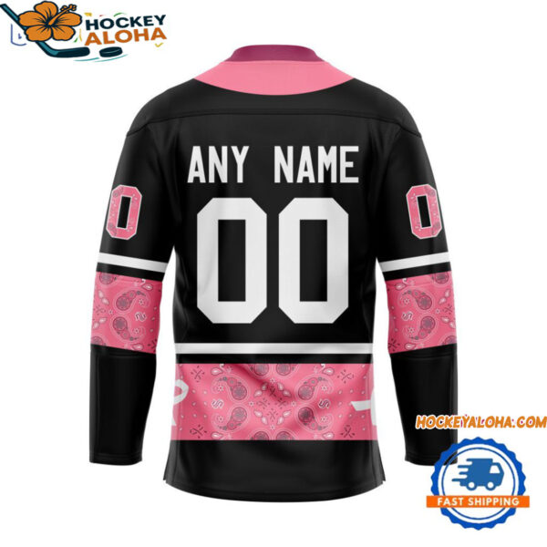 Seattle Kraken In October We Wear Pink Breast Cancer Design Hockey Jersey 2