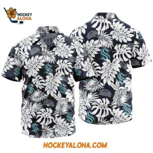 Seattle Kraken Tropical Leafs Design Hawaiian Shirt 1