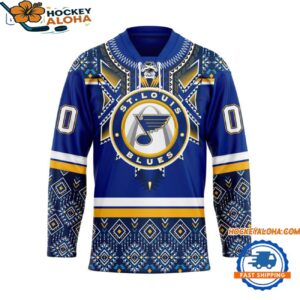 St Louis Blues Personalized Native American Hockey Jersey 1