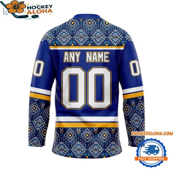 St Louis Blues Personalized Native American Hockey Jersey 2