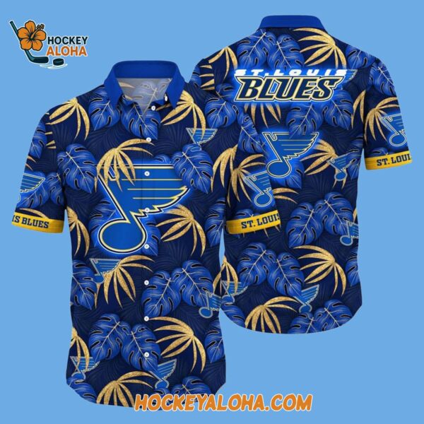 St Louis Blues Tropical Motifs Summer Hawaiian Shirt 2