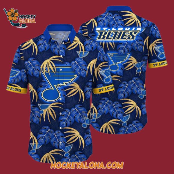 St Louis Blues Tropical Motifs Summer Hawaiian Shirt 4