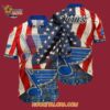 St Louis Blues With American Flag Pattern Summer Hawaiian Shirt 4