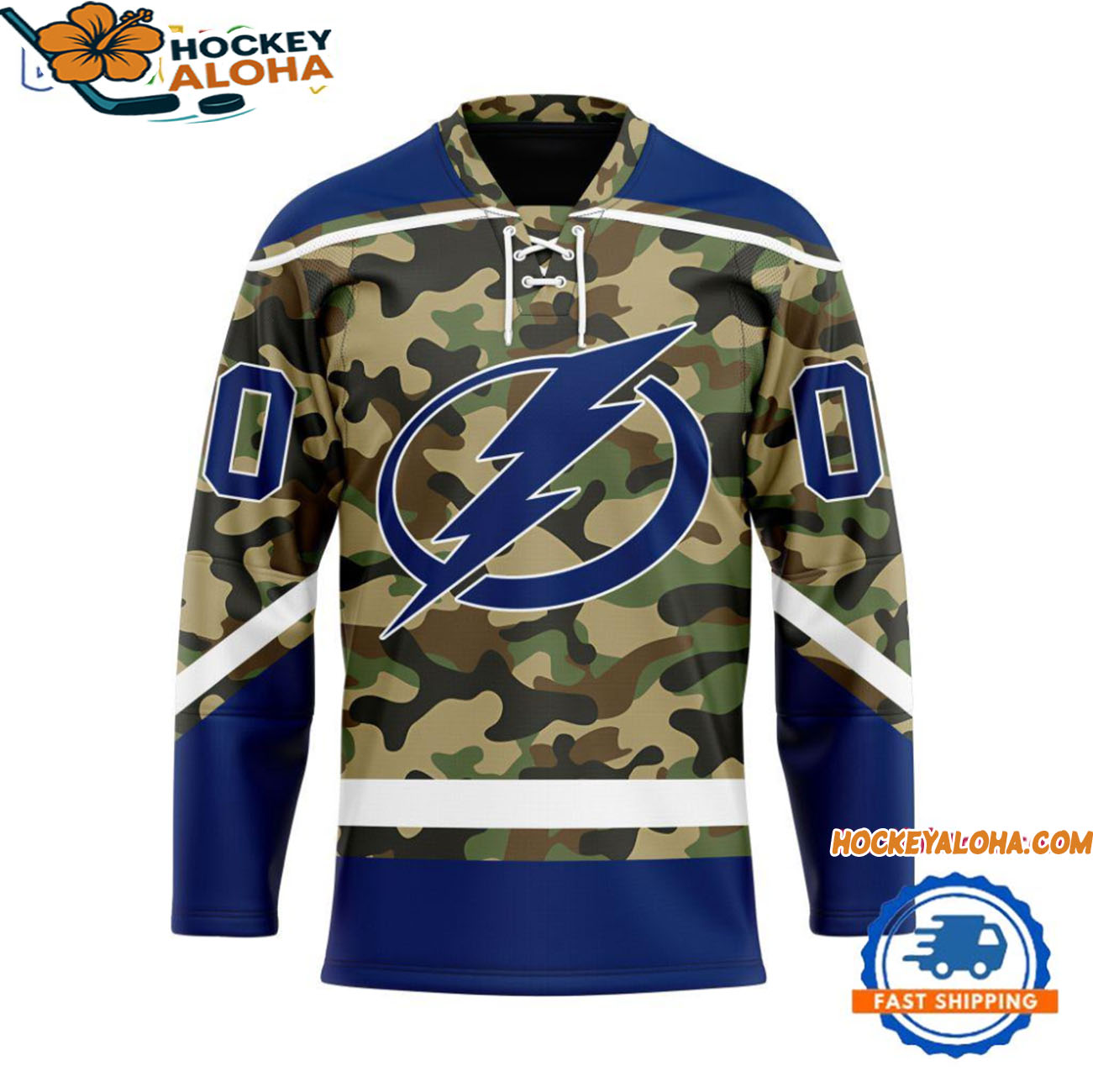 Tampa Bay Lightning Camo Veterans Custom Hockey Jersey Tampa Bay Lightning Camo Veterans Custom Hockey Jersey