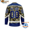 Tampa Bay Lightning Camo Veterans Custom Hockey Jersey 2