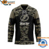 Tampa Bay Lightning Custom Honoring Veterans Camo Hockey Jersey 1