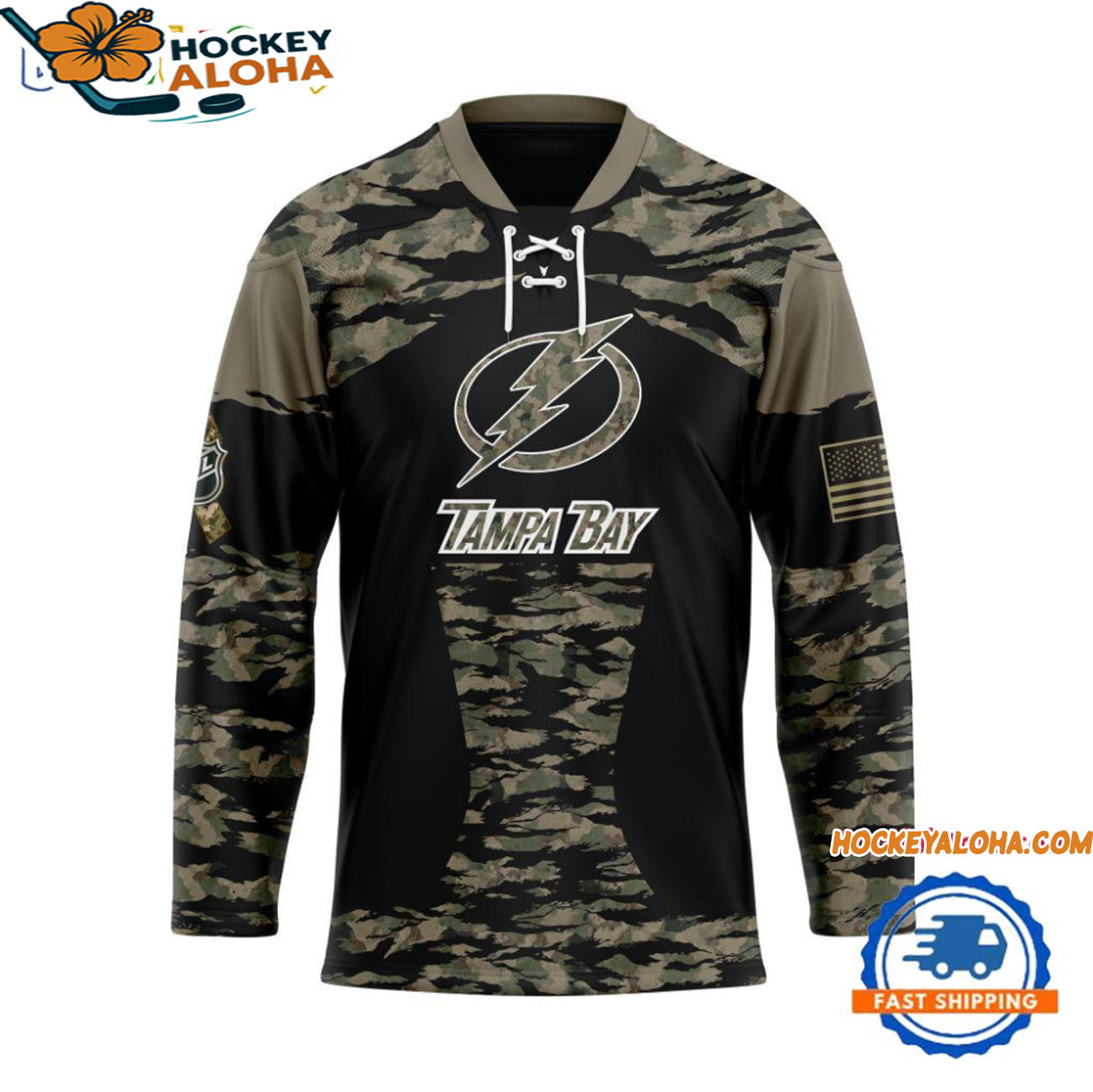 Tampa Bay Lightning Custom Honoring Veterans Camo Hockey Jersey Tampa Bay Lightning Custom Honoring Veterans Camo Hockey Jersey