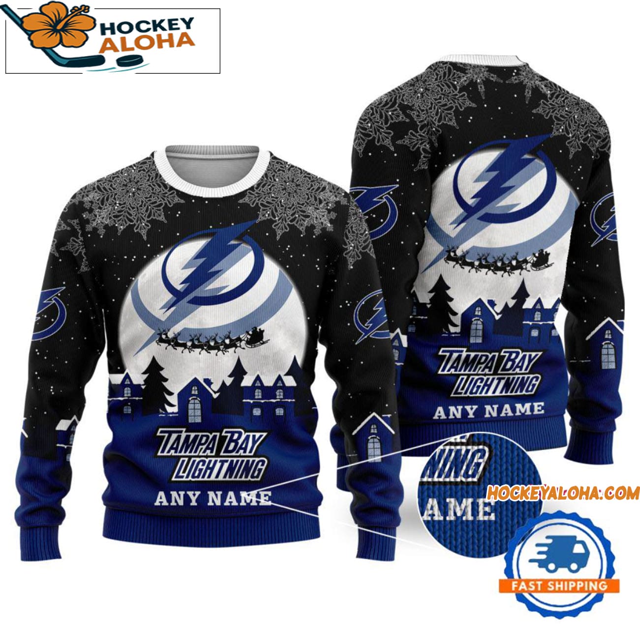Tampa Bay Lightning Hockey New Design Litmited Ugly Sweater Custom Name Tampa Bay Lightning Hockey New Design Litmited Ugly Sweater Custom Name