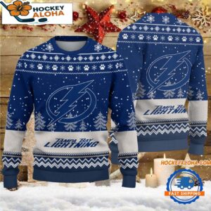 Tampa Bay Lightning Hockey Team Design New Christmas Ugly Sweater
