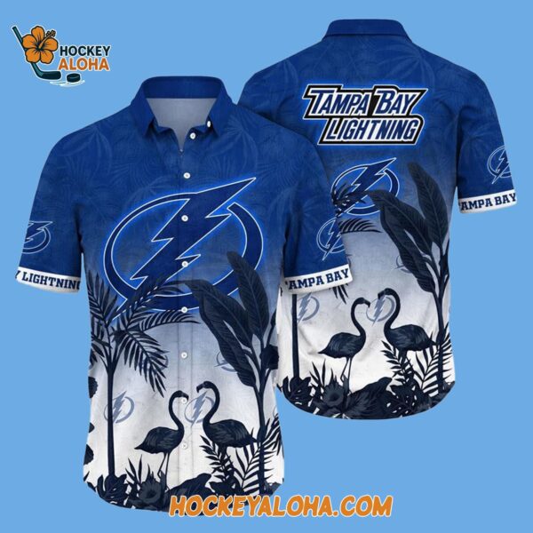 Tampa Bay Lightning Tropical Flamingo Pattern Summer Hawaiian Shirt 2
