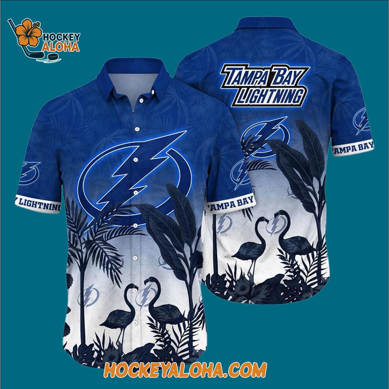 Tampa Bay Lightning Tropical Flamingo Pattern Summer Hawaiian Shirt Tampa Bay Lightning Tropical Flamingo Pattern Summer Hawaiian Shirt