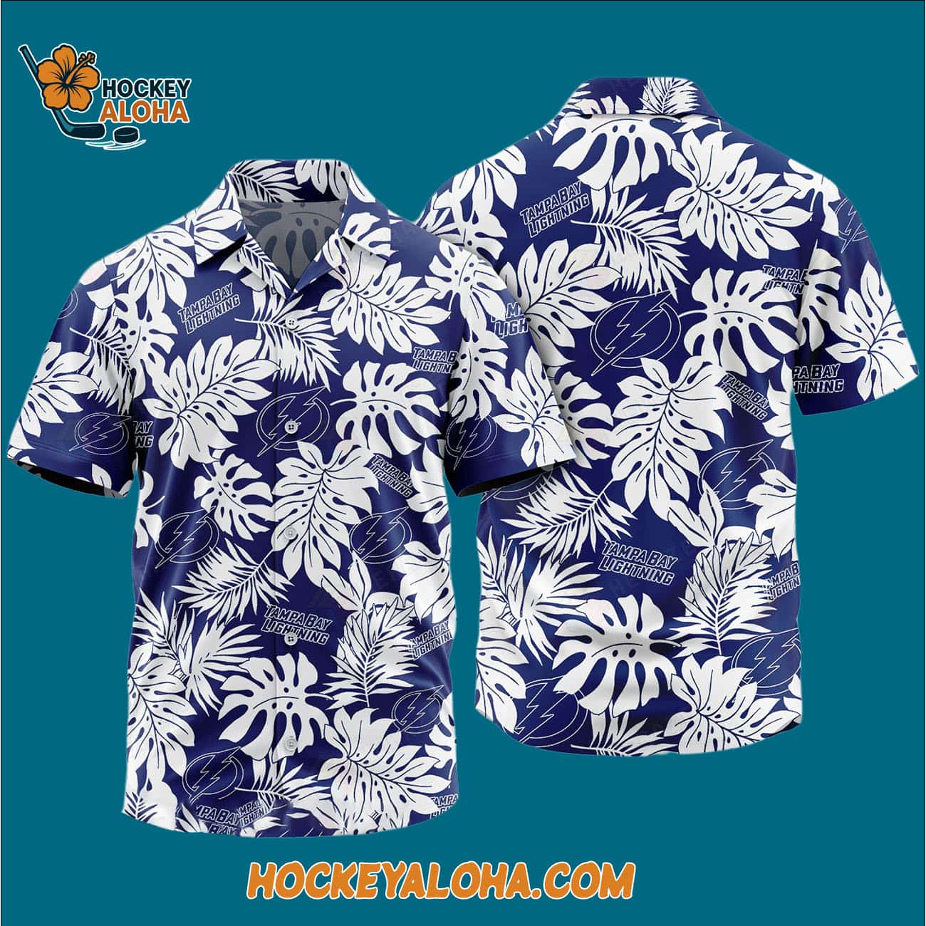 Tampa Bay Lightning Tropical Leafs Design Hawaiian Shirt Tampa Bay Lightning Tropical Leafs Design Hawaiian Shirt