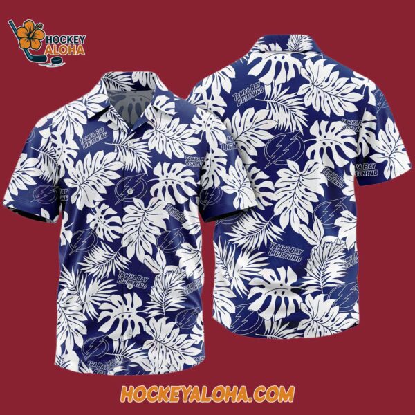 Tampa Bay Lightning Tropical Leafs Design Hawaiian Shirt 4