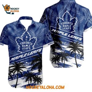 Toronto Maple Leafs Special Palm Tree Hawaiian Button Shirt 1