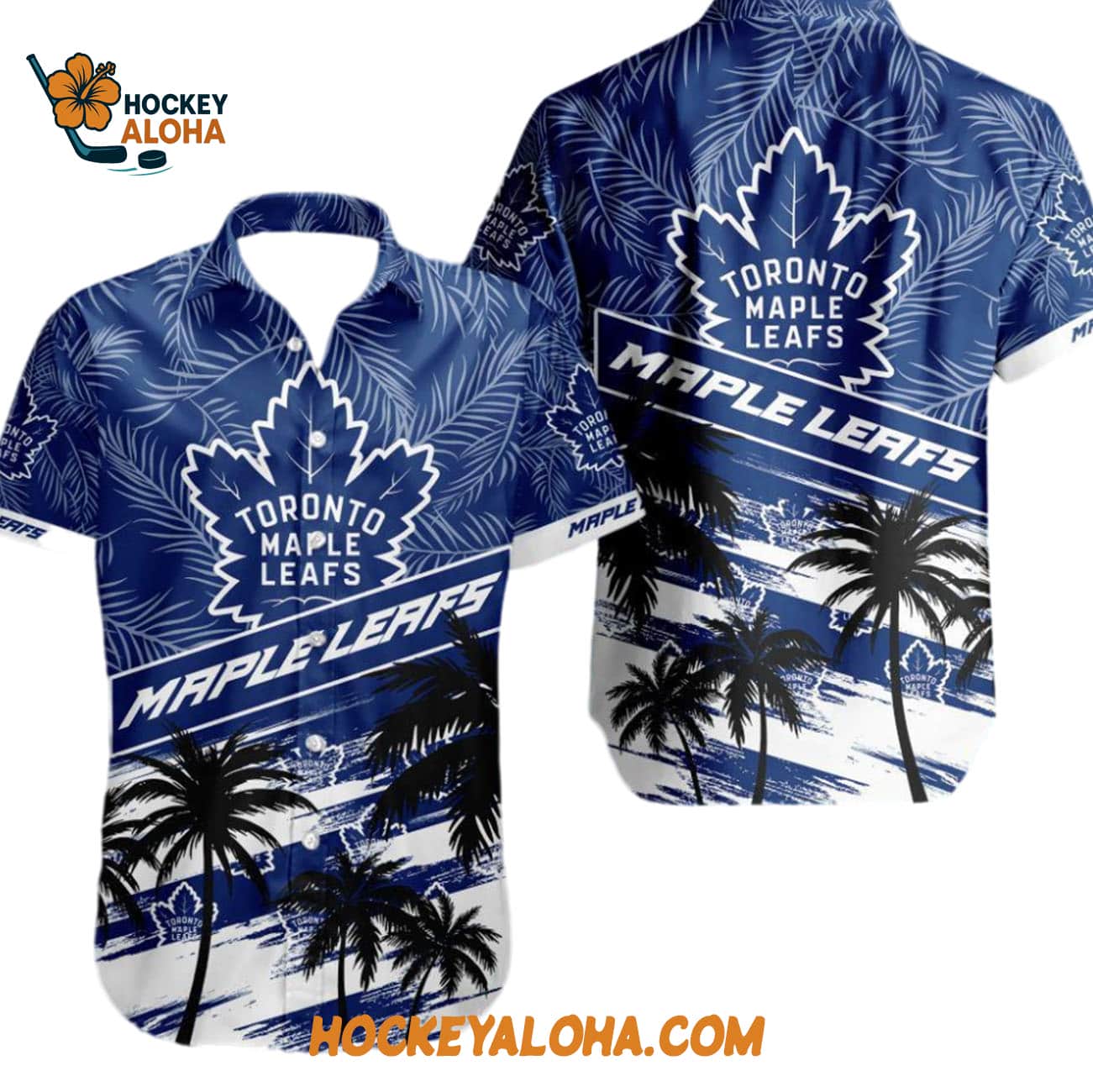 Toronto Maple Leafs Special Palm Tree Hawaiian Button Shirt Toronto Maple Leafs Special Palm Tree Hawaiian Button Shirt