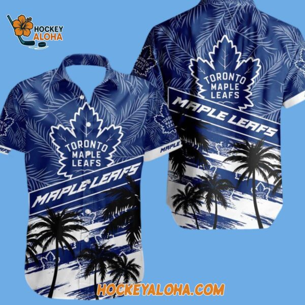 Toronto Maple Leafs Special Palm Tree Hawaiian Button Shirt 2