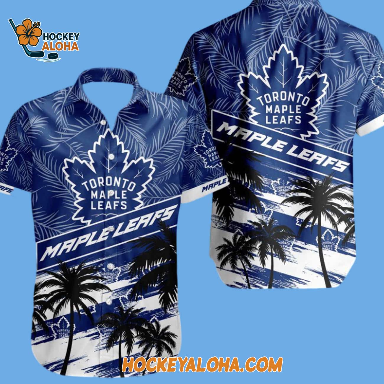 Toronto Maple Leafs Special Palm Tree Hawaiian Button Shirt Toronto Maple Leafs Special Palm Tree Hawaiian Button Shirt