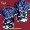 Toronto Maple Leafs Special Palm Tree Hawaiian Button Shirt 4