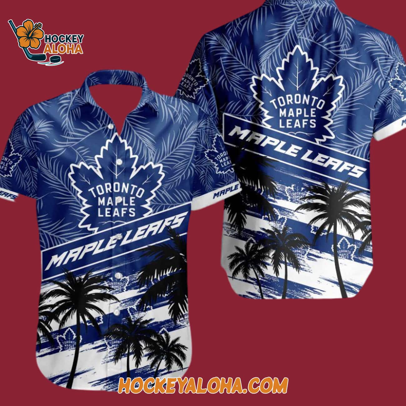 Toronto Maple Leafs Special Palm Tree Hawaiian Button Shirt Toronto Maple Leafs Special Palm Tree Hawaiian Button Shirt