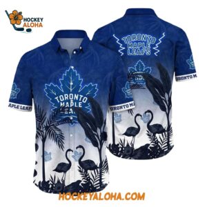 Toronto Maple Leafs Tropical Flamingo Pattern Summer Hawaiian Shirt 1