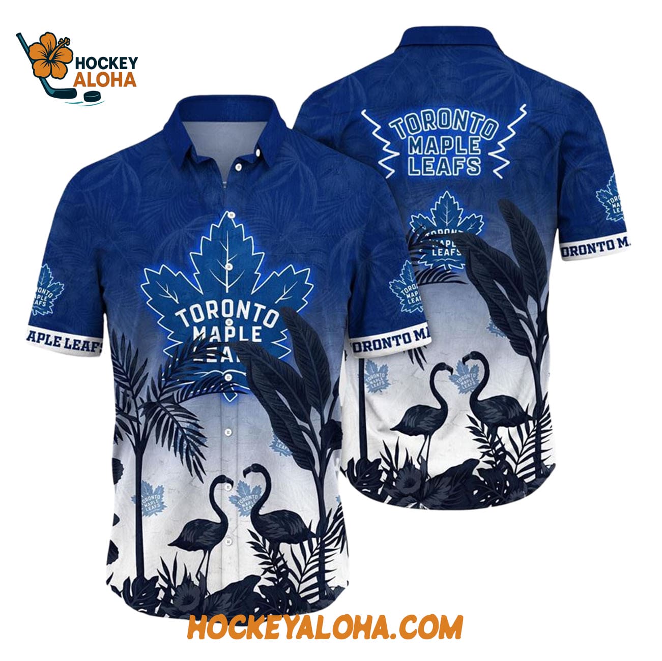 Toronto Maple Leafs Tropical Flamingo Pattern Summer Hawaiian Shirt Toronto Maple Leafs Tropical Flamingo Pattern Summer Hawaiian Shirt