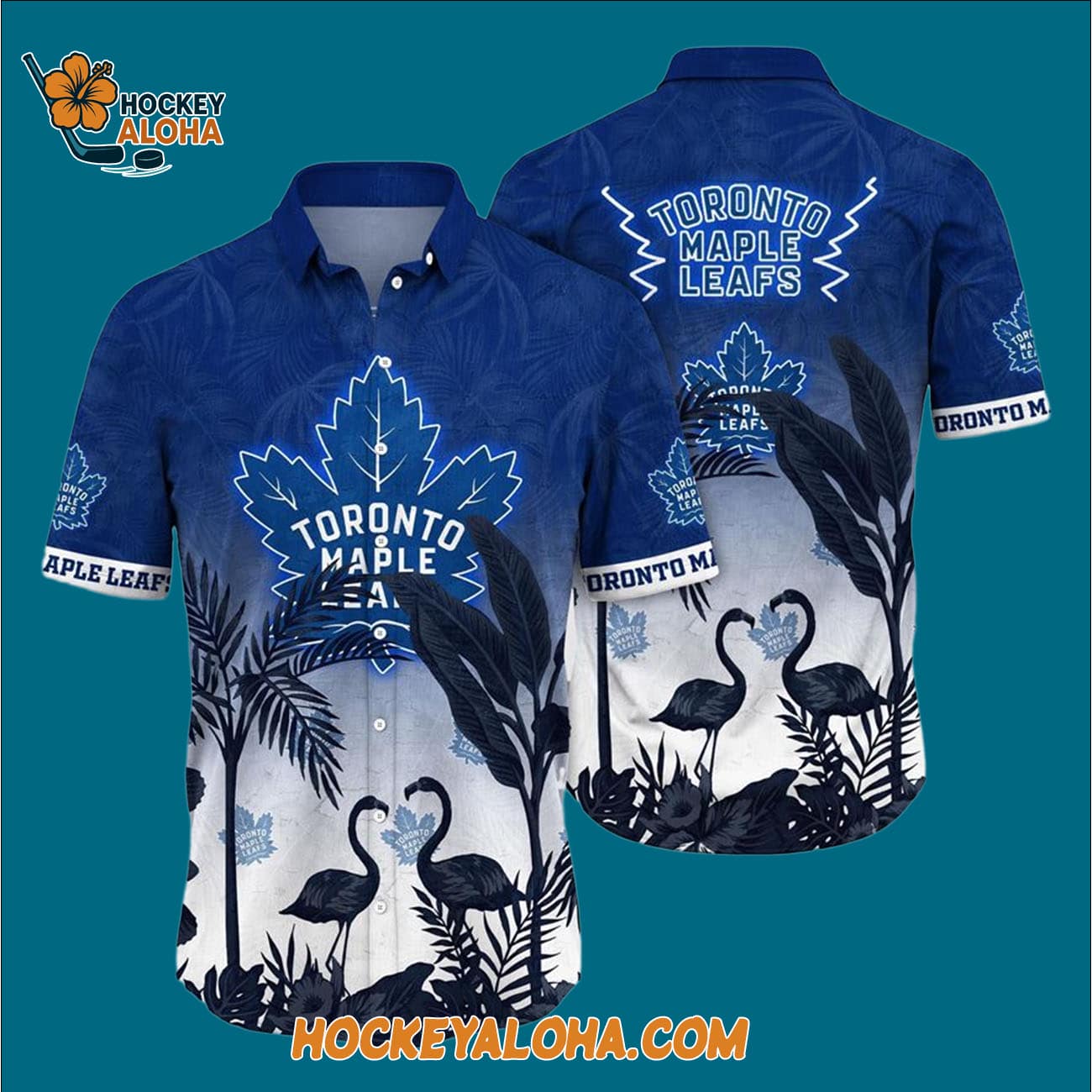 Toronto Maple Leafs Tropical Flamingo Pattern Summer Hawaiian Shirt Toronto Maple Leafs Tropical Flamingo Pattern Summer Hawaiian Shirt