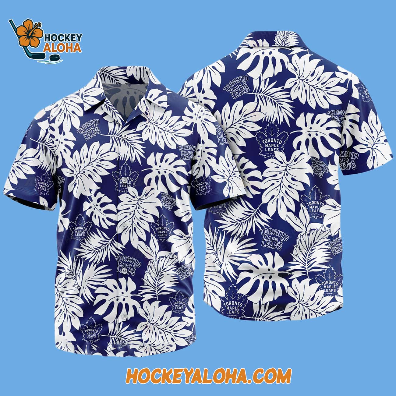Toronto Maple Leafs Tropical Leafs Design Hawaiian Shirt Toronto Maple Leafs Tropical Leafs Design Hawaiian Shirt