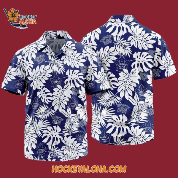 Toronto Maple Leafs Tropical Leafs Design Hawaiian Shirt 4