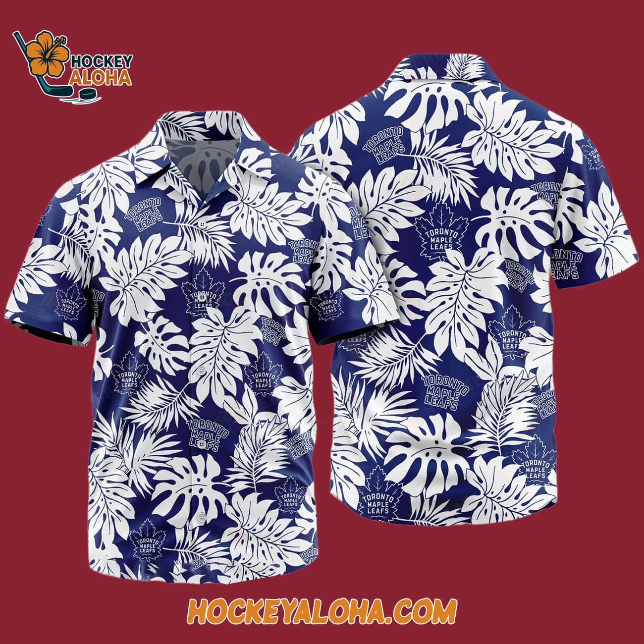 Toronto Maple Leafs Tropical Leafs Design Hawaiian Shirt Toronto Maple Leafs Tropical Leafs Design Hawaiian Shirt