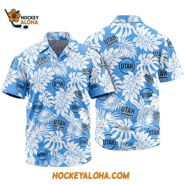 Utah Hockey Club Tropical Leafs Design Hawaiian Shirt 1