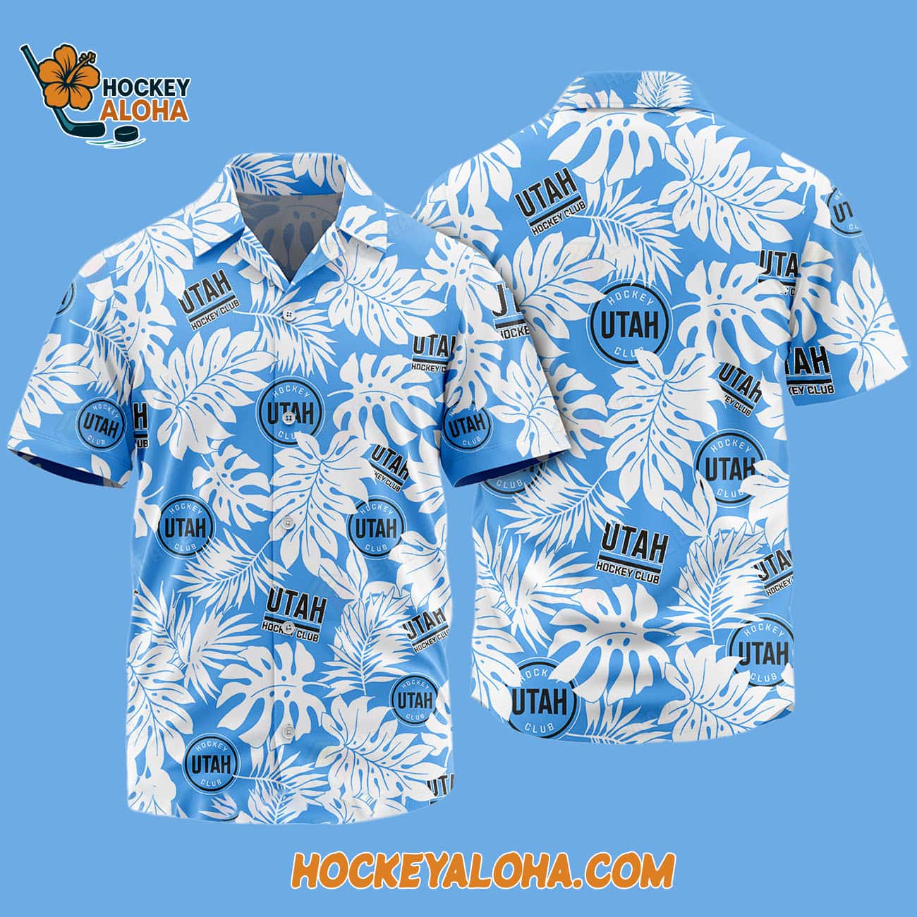 Utah Hockey Club Tropical Leafs Design Hawaiian Shirt Utah Hockey Club Tropical Leafs Design Hawaiian Shirt