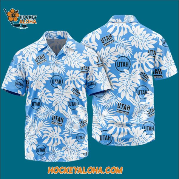 Utah Hockey Club Tropical Leafs Design Hawaiian Shirt 3