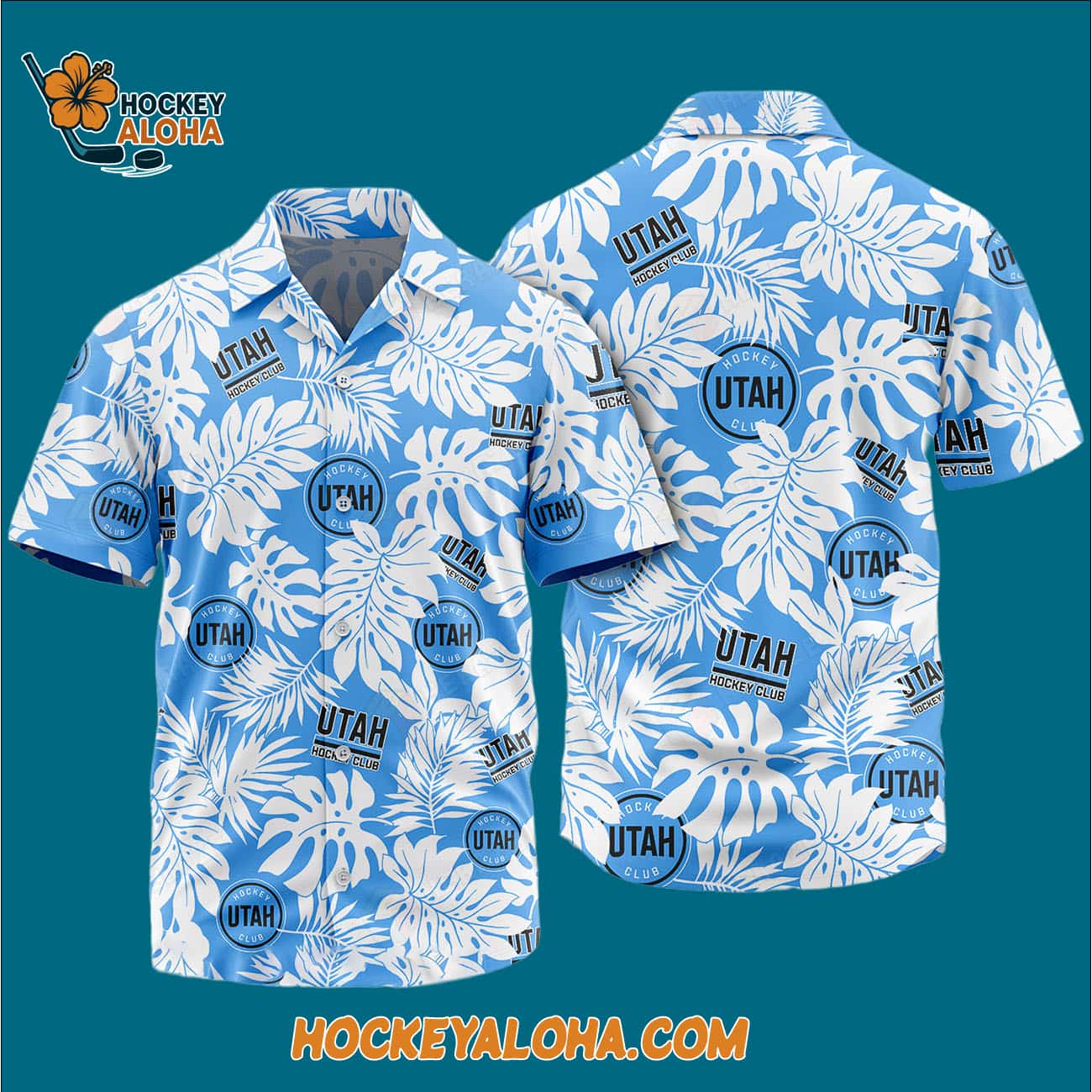 Utah Hockey Club Tropical Leafs Design Hawaiian Shirt Utah Hockey Club Tropical Leafs Design Hawaiian Shirt