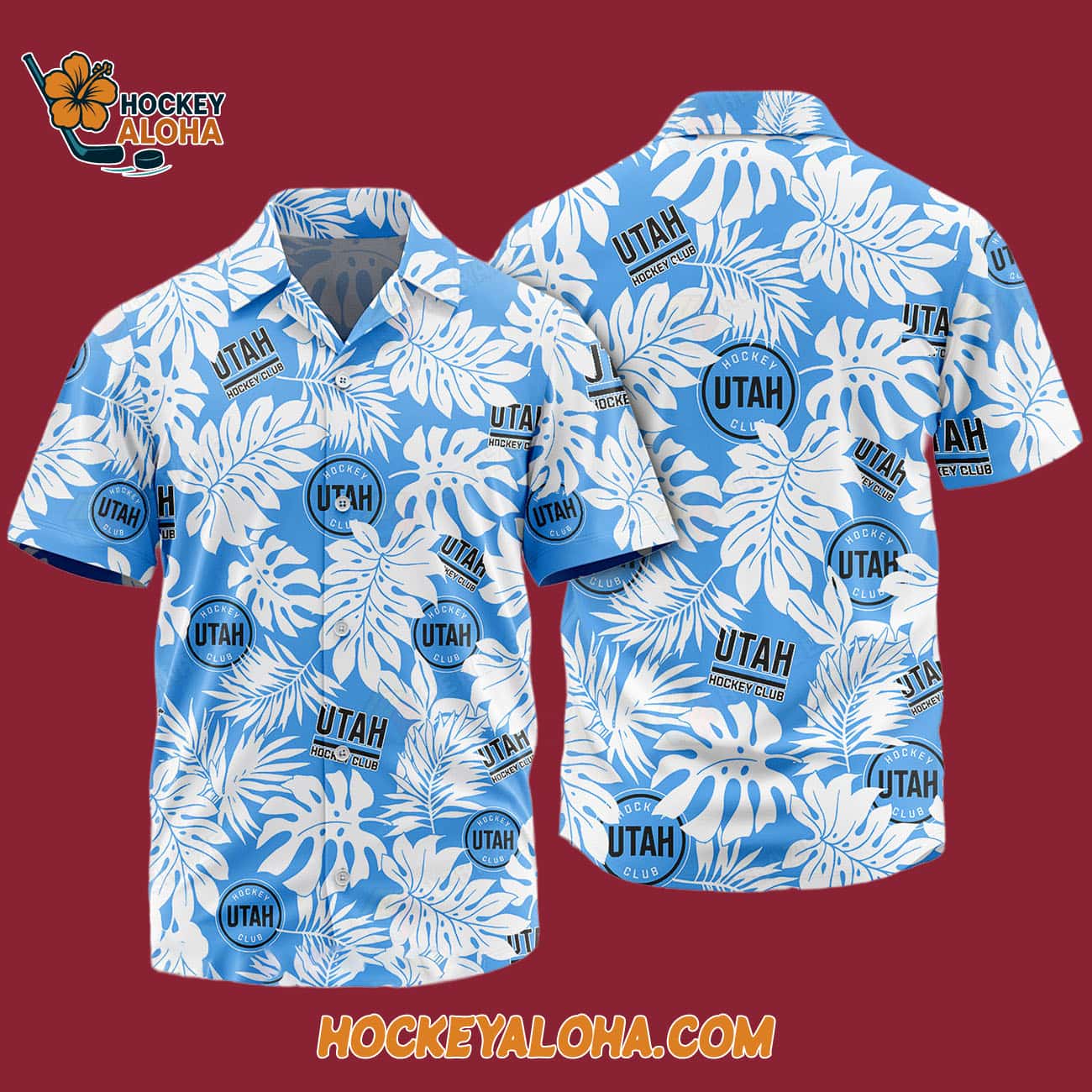 Utah Hockey Club Tropical Leafs Design Hawaiian Shirt Utah Hockey Club Tropical Leafs Design Hawaiian Shirt