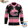 Vancouver Canucks In October We Wear Pink Breast Cancer Design Hockey Jersey 1