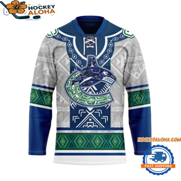 Vancouver Canucks Personalized Native American Hockey Jersey 1