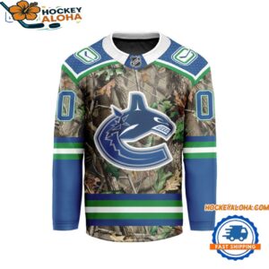 Vancouver Canucks Special Realtree Camo Hunting Hockey Jersey 1