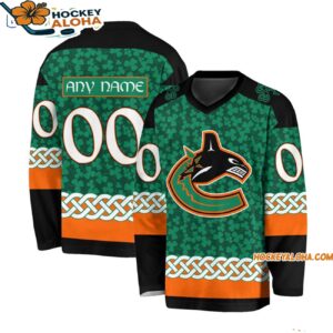 Vancouver Canucks Special Stpatricks Day Design Hockey Jersey