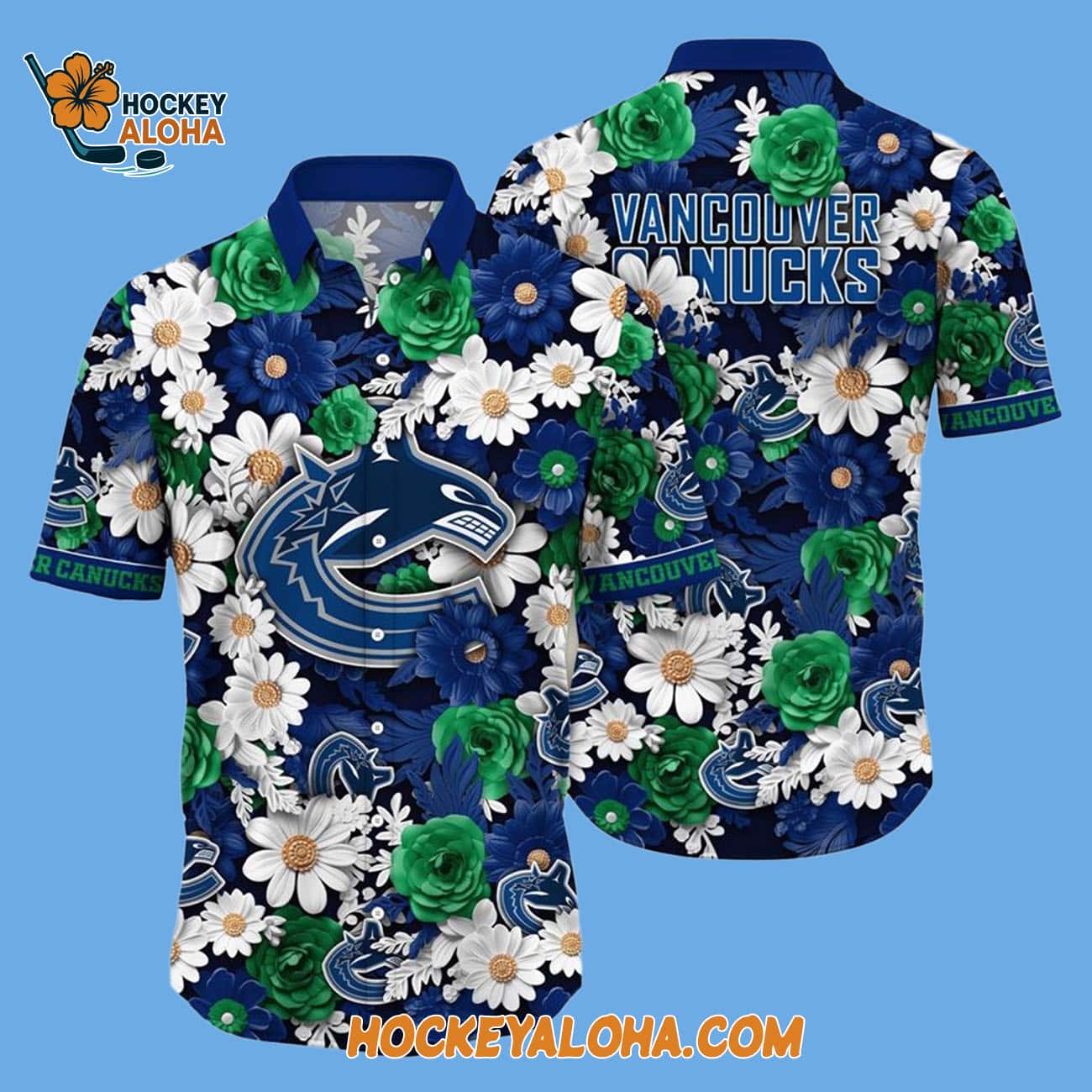 Vancouver Canucks Tropical Begonia Flower Pattern Summer Hawaiian Shirt Vancouver Canucks Tropical Begonia Flower Pattern Summer Hawaiian Shirt