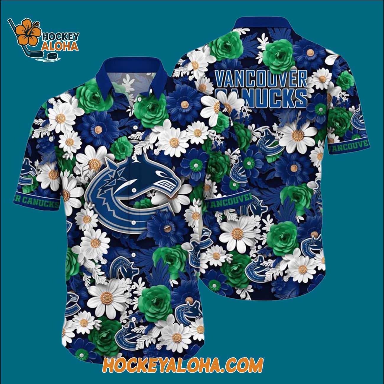 Vancouver Canucks Tropical Begonia Flower Pattern Summer Hawaiian Shirt Vancouver Canucks Tropical Begonia Flower Pattern Summer Hawaiian Shirt