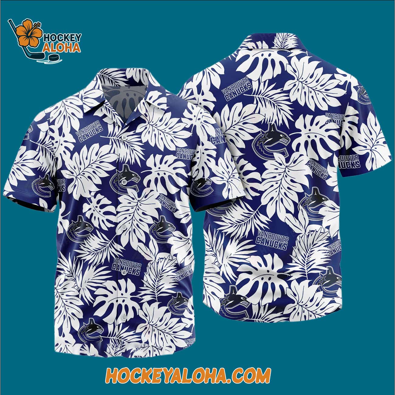 Vancouver Canucks Tropical Leafs Design Hawaiian Shirt Vancouver Canucks Tropical Leafs Design Hawaiian Shirt