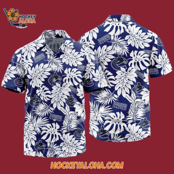 Vancouver Canucks Tropical Leafs Design Hawaiian Shirt 4