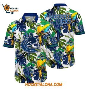 Vancouver Canucks Tropical Parrot Pattern Summer Hawaiian Shirt 1