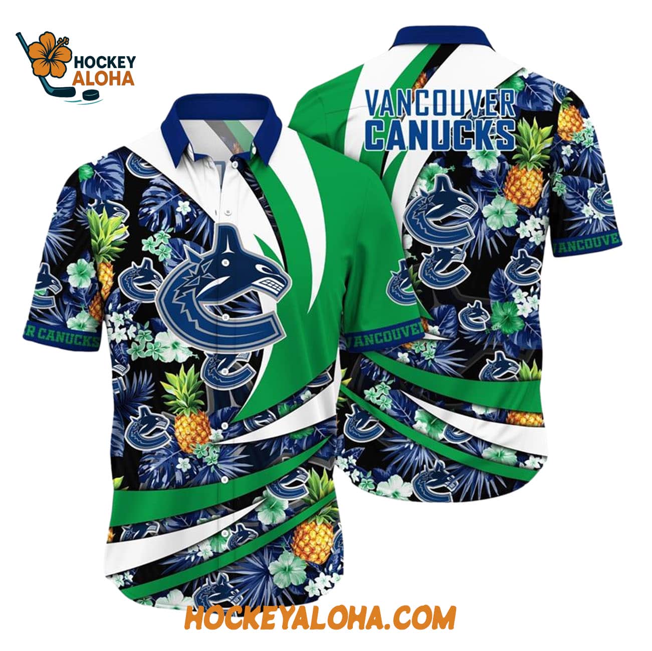 Vancouver Canucks With Tropical Pineapple Summer Hawaiian Shirt Vancouver Canucks With Tropical Pineapple Summer Hawaiian Shirt