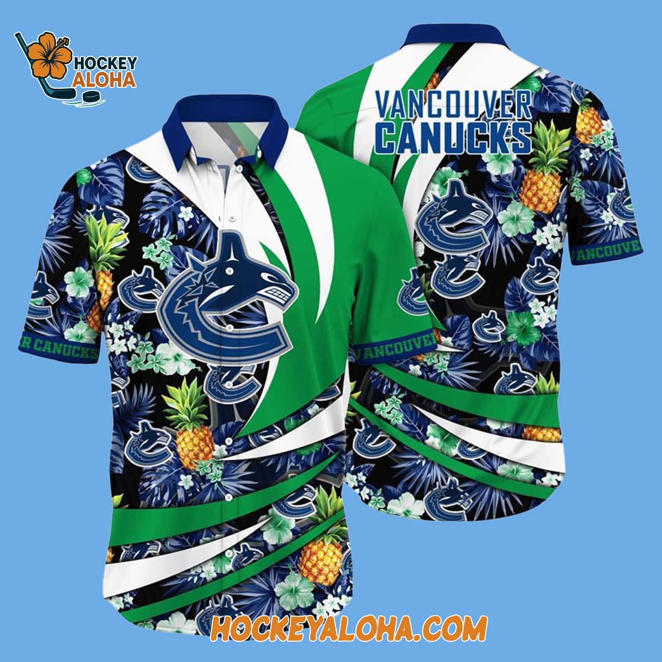 Vancouver Canucks With Tropical Pineapple Summer Hawaiian Shirt Vancouver Canucks With Tropical Pineapple Summer Hawaiian Shirt