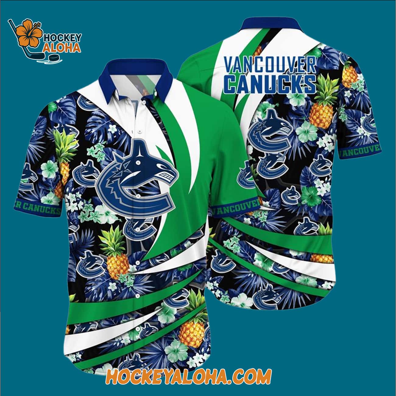 Vancouver Canucks With Tropical Pineapple Summer Hawaiian Shirt Vancouver Canucks With Tropical Pineapple Summer Hawaiian Shirt