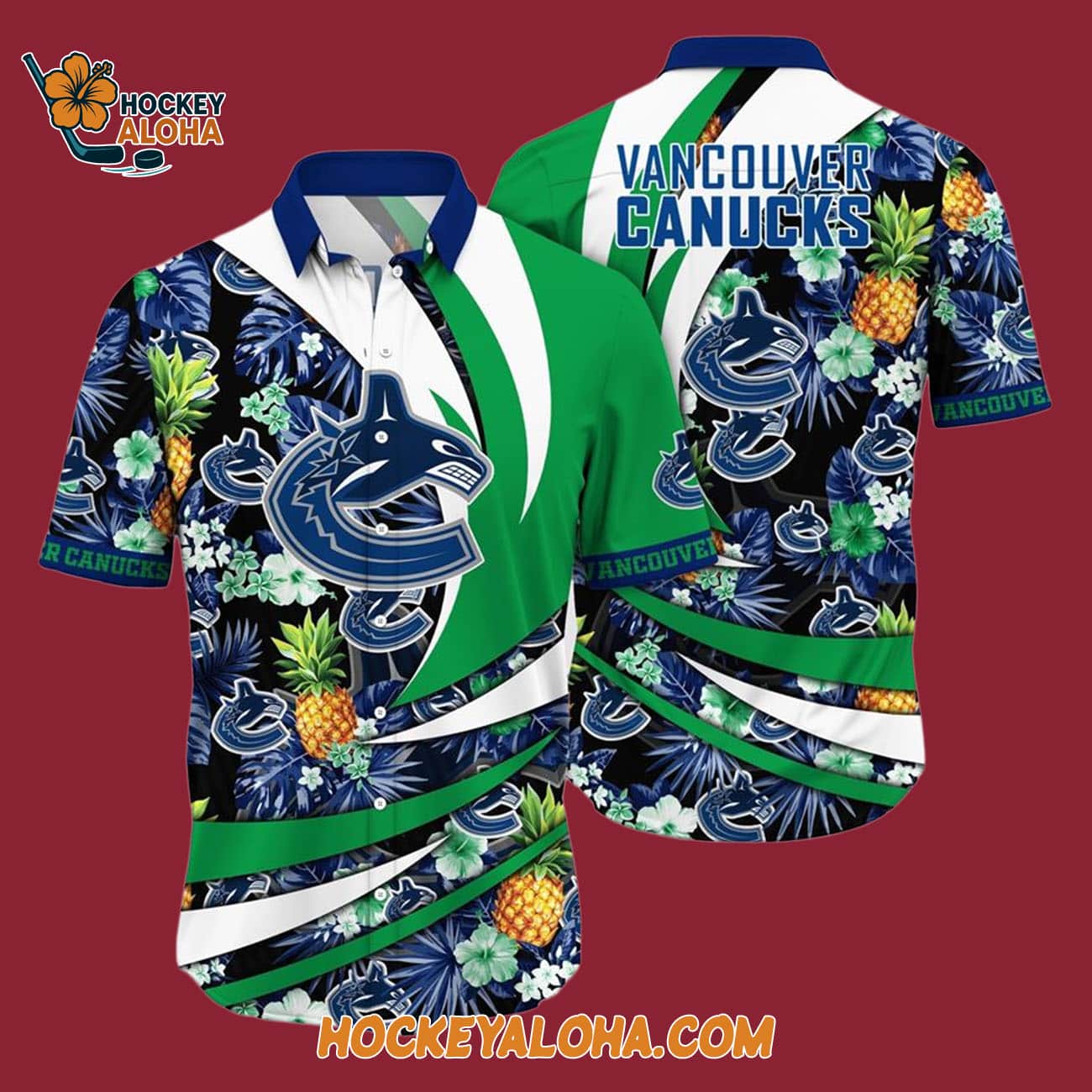 Vancouver Canucks With Tropical Pineapple Summer Hawaiian Shirt Vancouver Canucks With Tropical Pineapple Summer Hawaiian Shirt