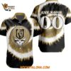 Vegas Golden Knights Grateful Dead Tie dye Hawaiian Button Shirt 1